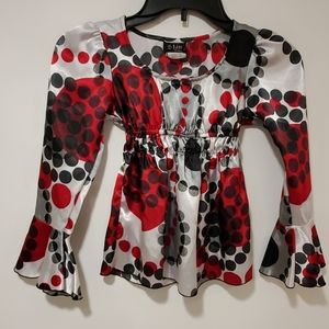 🔥Last CHANCE Bell Sleeve Polka Dot Top S 7/8